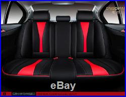 New Release Car Seat Cover Full PU Leather Set Black/Red Chair/Bench Protector