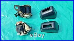OEM 1969-1972 Cadillac LH RH Bench Seat Belt Retractor and Cover Pair BLACK