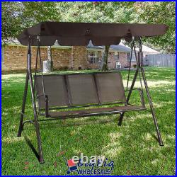 Outdoor Canopy Cover Swing Patio Chair Lounge 3-Person Seat Hammock Porch Bench