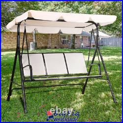 Outdoor Canopy Cover Swing Patio Chair Lounge 3-Person Seat Hammock Porch Bench