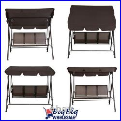 Outdoor Canopy Cover Swing Patio Chair Lounge 3-Person Seat Hammock Porch Bench