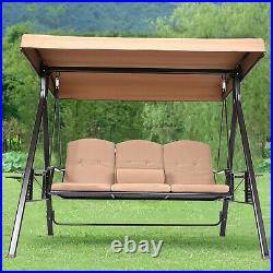 Outdoor Canopy Swing Patio Chair Lounge 3-Person Seat Hammock Porch Bench Cover