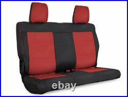 PRP Seat Cover for'11-12 Jeep Wranger JKU, Rear Bench (B021), BLACK & RED Vinyl