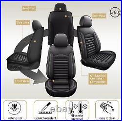 PU Leather Full Set Car 5-Seat Covers Cushion Black For Dodge DART 2013-2016