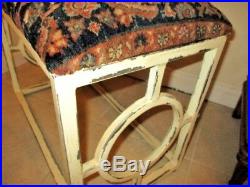 Piano Bench Iron Base With Vintage Persian Rug Seat Cover-Very Cool Piece