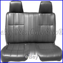 Pickup Thick Gray PU Leather Bench Seat Cover Large Notched Cushion Custom Fit
