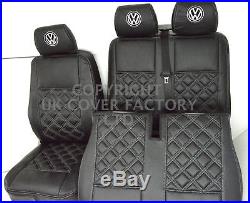 Premium- Vw Transporter T5 Triple Bench Van Seat Cover Grey Bentley