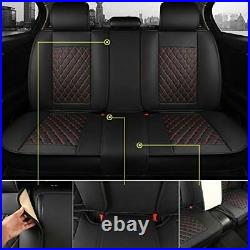 Rear Bench Car Seat Cover 5-Seater Sedans For SUVs Pickup Trucks Black And Red