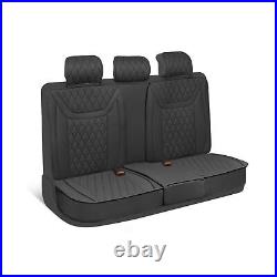 Rear Car Seat Cover Ranch Leatherette Faux Leather Black Bench Seat Cove