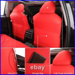 Red Car Custom Fit PU Leather Seat Covers For Toyota Camry 2018-2022 Full Set