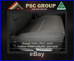 Seat Cover Renault Trafic Van Front Bench Bucket FB + 1 Pocket Premium Neoprene