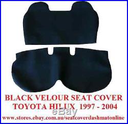 Seat Cover Toyota Hilux Single Cab Bench, 1997 2004, Plain Black Velour