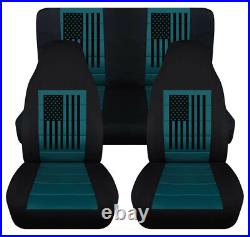 Seat Covers Fits Jeep Wrangler 1987-2006 American Flag Blue Seat Covers