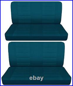 Solid Front and Rear bench car seat covers fits 1964 Chevy II Nova sedan teal