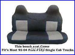 Solid Gray Mesh Fabric Bench seat cover Fit's Ford F150 Truck's 92-04