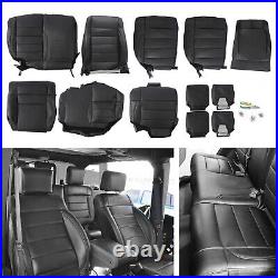 Synthetic Leather Front Rear Seat Cover Set Fits 2008-2010 Jeep Wrangler 4 Door