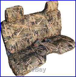 Triple Stitched Muddy Camo Bench Seat Cover Large Notched Cushion Custom Fit