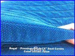 Triple Stitched Thick Blue Bench Seat Cover Large Notched Cushion Custom Fit