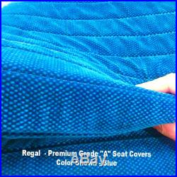 Triple Stitched Thick Small Pickup Truck BLUE Solid Bench Seat Cover Custom Fit