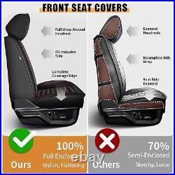 Truck 5-Seat Covers for Ford F-150 Crew Cab 2009-2024 Faux Leather Full Set
