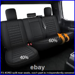 Truck 5-Seat Covers for Ford F-150 Crew Cab 2009-2024 Faux Leather Full Set
