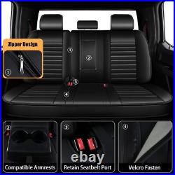 Truck 5-Seat Covers for Ford F-150 Crew Cab 2009-2024 Faux Leather Full Set