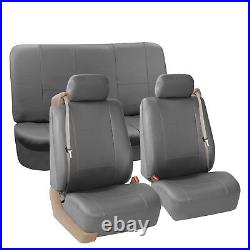 Truck Seat Cover for Integrated Seat Belt Gray with Black Floor Mats