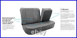Truck Seat Cover for Integrated Seat Belt Gray with Black Floor Mats