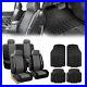 Truck Seat Cover for Integrated Seatbelt Gray Black with Black Floor Mats