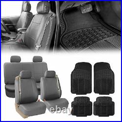 Truck Seat Cover for Integrated Seatbelt Gray with Black Floor Mats