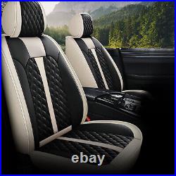 Universal Car 5-Seats Cover Front & Rear Faux Leather Cushion Full Set For Sedan