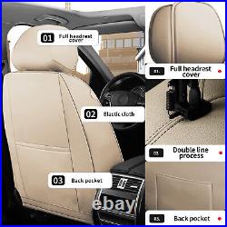 Universal Car 5-Seats Cover Front & Rear Faux Leather Cushion Full Set For Sedan