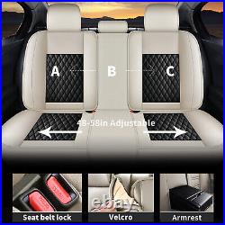 Universal Car 5-Seats Cover Front & Rear Faux Leather Cushion Full Set For Sedan