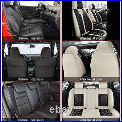 Universal Car 5-Seats Cover Front & Rear Faux Leather Cushion Full Set For Sedan