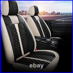 Universal Car 5-Seats Cover Front & Rear Full Set Faux Leather Cushion For SUV