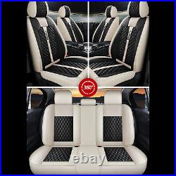 Universal Car 5-Seats Cover Front & Rear Full Set Faux Leather Cushion For SUV