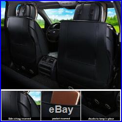 Universal Car Seat Cover Full Set Front Rear Split Bench Cushions 5 Seat Sedan