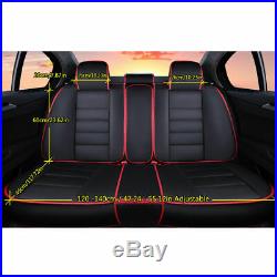 Universal Car Seat Cover Full Set Front&Rear Split Bench Protector PU Leather
