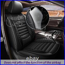 Universal PU Leather Car Seat Cover Full Set Front Rear Seat Cushion For Sedan