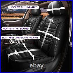 Universal PU Leather Car Seat Cover Full Set Front Rear Seat Cushion For Sedan