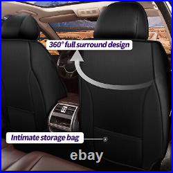 Universal PU Leather Car Seat Cover Full Set Front Rear Seat Cushion For Sedan