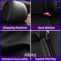 Universal PU Leather Car Seat Cover Full Set Front Rear Seat Cushion For Sedan