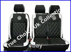 VW Transporter T5 T6 Rear Triple bench Leatherette Seat Covers With VW Logos