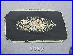 Vintage Hand Stitched finished Needlepoint Petite-Point 15x30 Bench Seat Cover