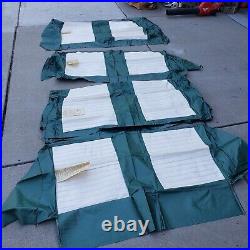 Vintage NOS Seat Upholstery Cover Kit vinyl bench coupe Ford green white 408