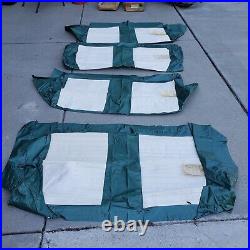 Vintage NOS Seat Upholstery Cover Kit vinyl bench coupe Ford green white 408