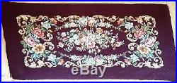Vintage Needlepoint Bench Seat Cover French Louis XV1 Design Looks Mint