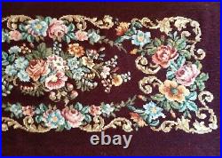 Vintage Needlepoint Bench Seat Cover French Louis XV1 Design Looks Mint