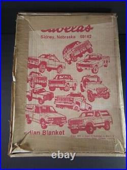 Vtg Indian Blanket Country Western Plaid Truck Bench Seat Cover Cabelas Sunrise