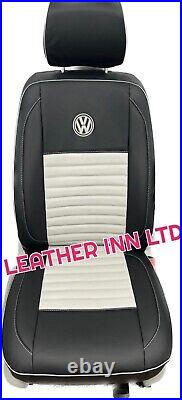 Vw Caravelle Seat Covers 6 Seater 1+2 Front Triple Bench BLK SILV Middle